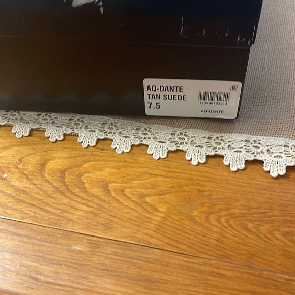 Aqua Dante Tan Suede Leather Back Zip Pointed Toe Booties NWT - Picture 7 of 7